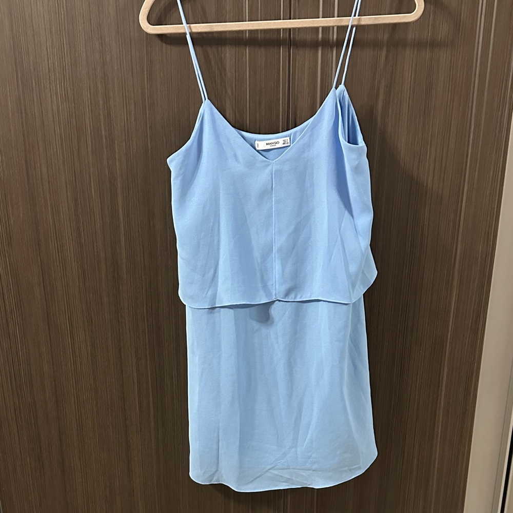 Mango Light Blue Midi‎ Dress